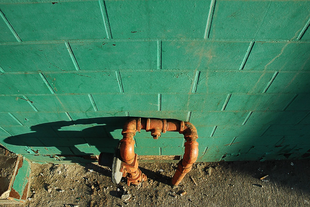Orange Pipe, Green Wall